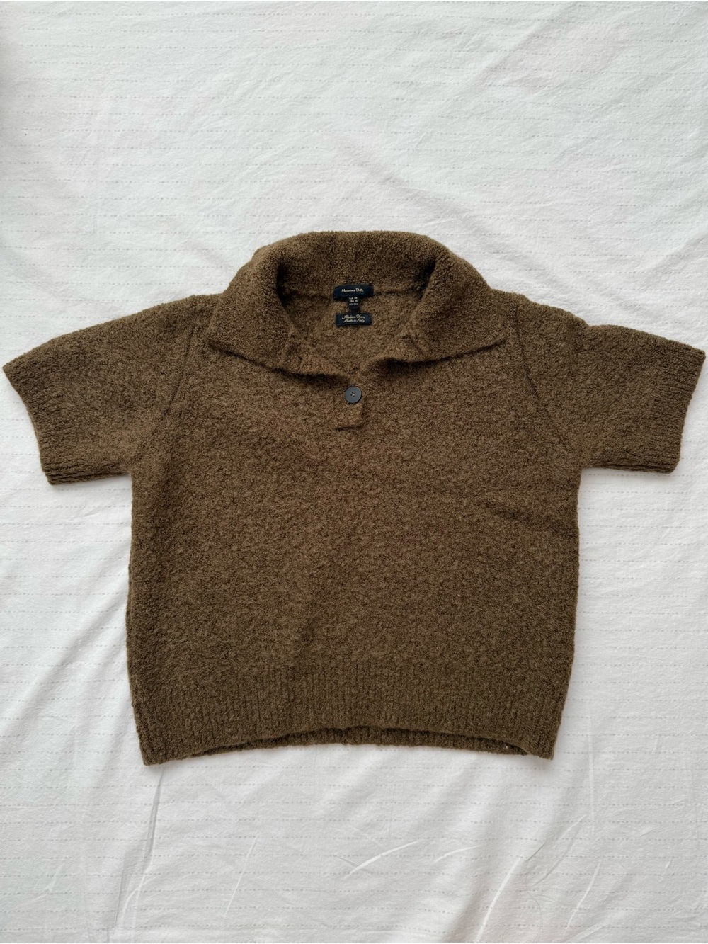 MASSIMO DUTTI Brown Boxy Knit Top